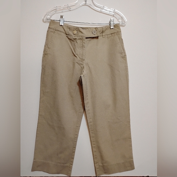 TALBOTS Petites Ista Established 1947 Tan Stretch Capris Pants Women's 6P - Picture 1 of 8